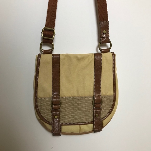 Fossil Bags Fossil Canvas Leather Crossbody Messenger Bag Poshmark